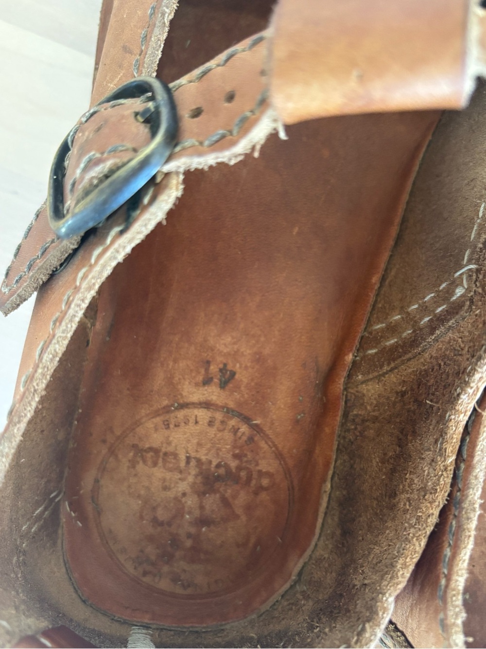 Brown Leather Mary Jane Duckfeet EU 41 - Picture 3 of 3